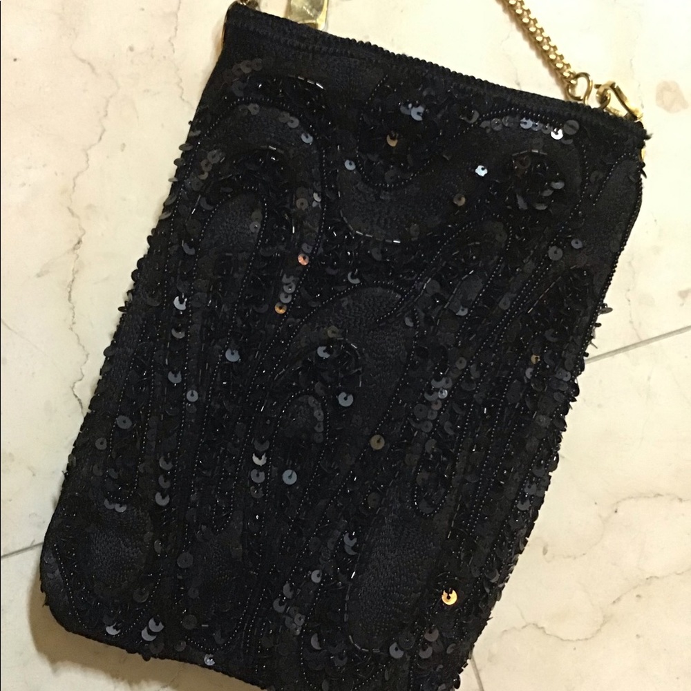 Black Beaded Evening Bag
